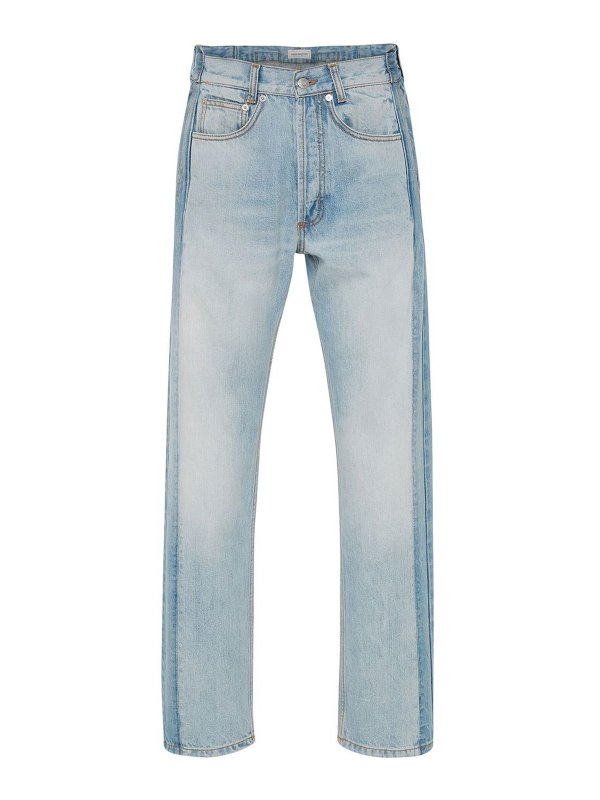 ALEXANDER MCQUEEN: straight leg jeans - Faded denim jeans