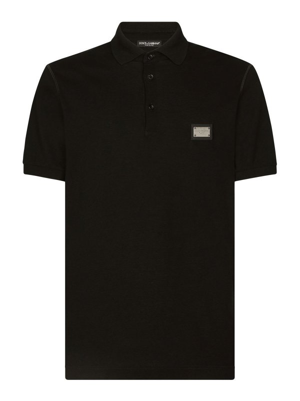 DOLCE & GABBANA: polo shirts - Logo-plaque cotton Polo