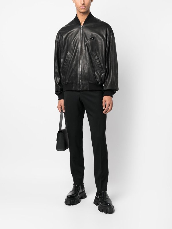 DOLCE & GABBANA: レザージャケット online - レザージャケット - 黒