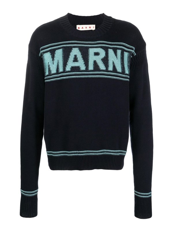 Marni: Pull col rond - Pull Col Rond - Bleu