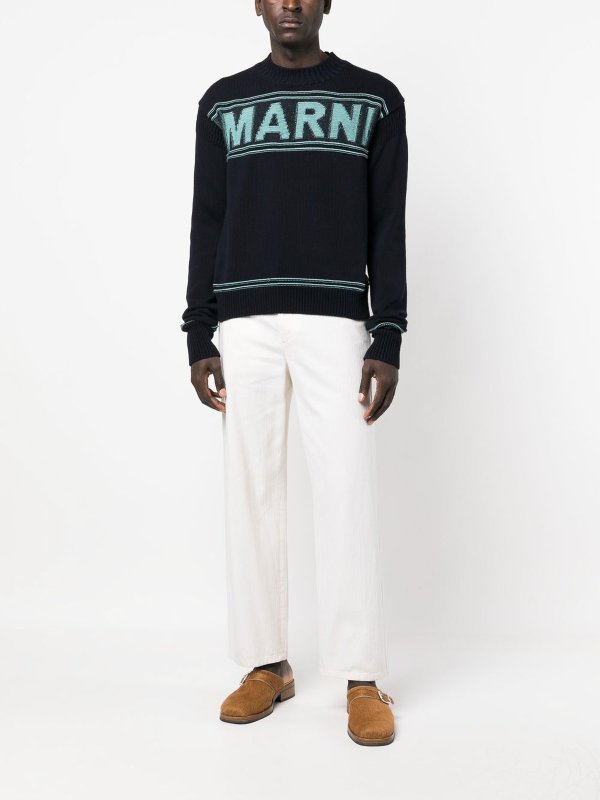 Marni: Pull col rond online - Pull Col Rond - Bleu