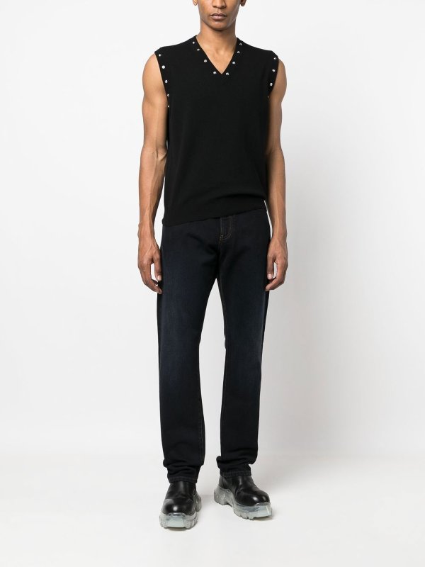 VERSACE: straight leg jeans online - Medusa motif jeans
