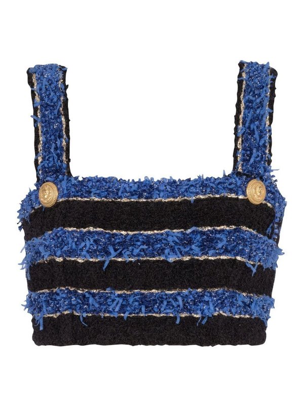 Balmain: Tops und Tank Tops - Top - Blau