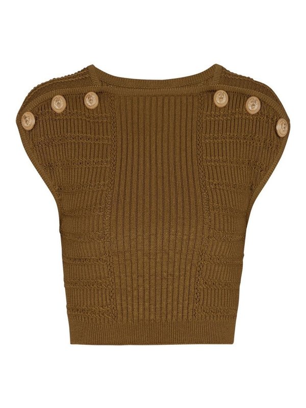 Balmain: Tops und Tank Tops - Top - Hellbraun