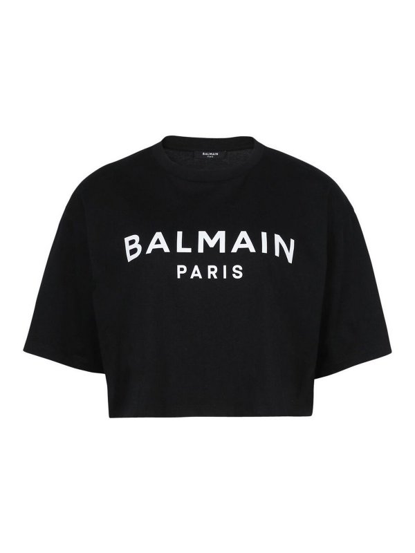 Balmain: t-shirts - Cropped Tee