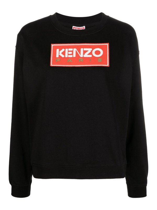 KENZO: Sweatshirts & Sweaters - Logo patched crew neck