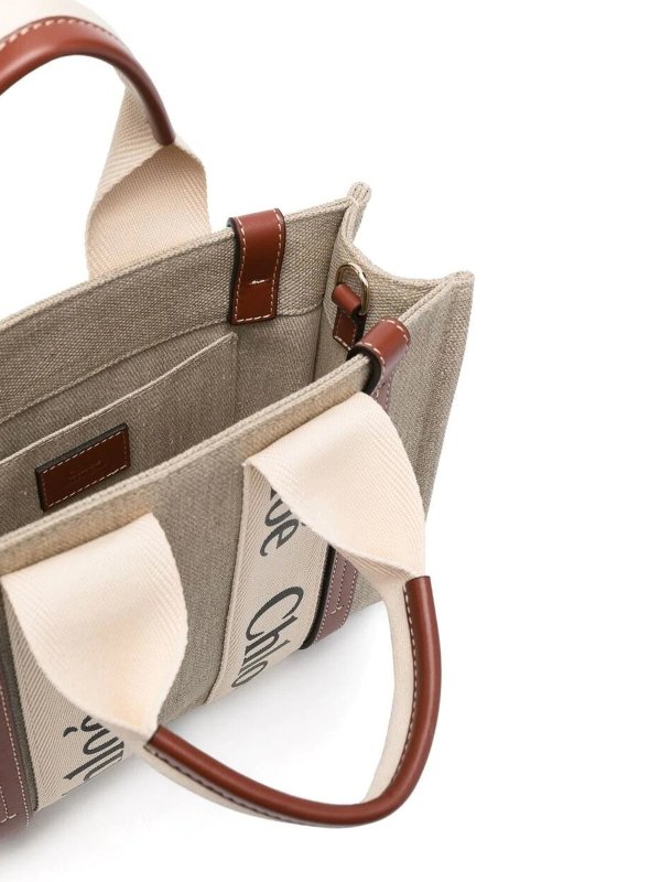 Borsa Woody in lino shop online: CHLOE