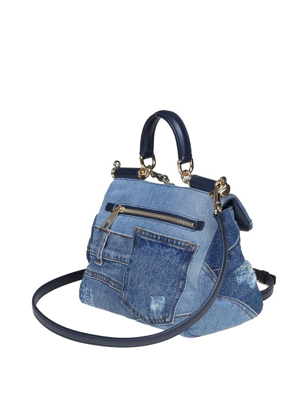 iKRIX DOLCE & GABBANA: totes bags - Small Sicily bag in patchwork denim