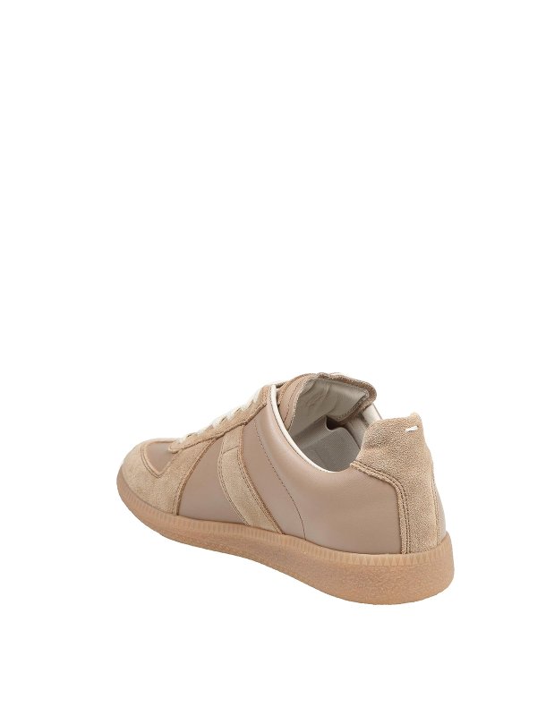Leather and suede trainers shop online: Maison Margiela