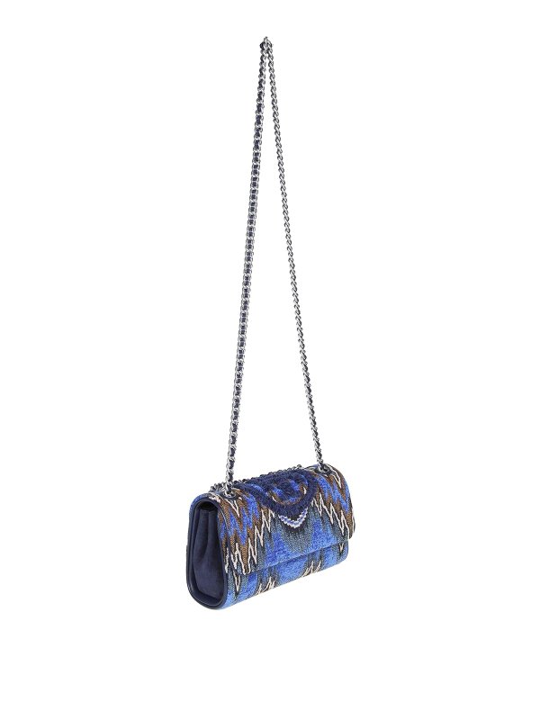 TORY BURCH: cross body bags online - Fabric and velvet bag with double chain