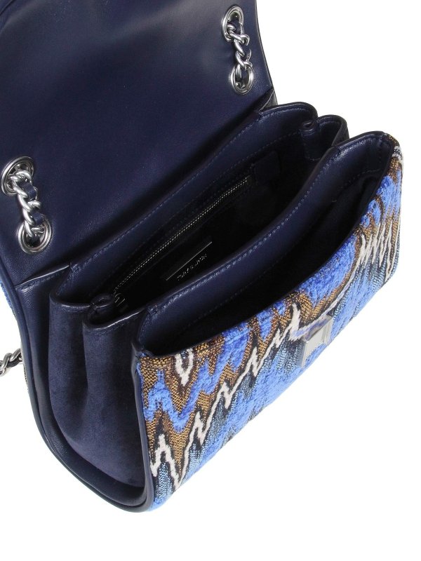 Fabric and velvet bag with double chain shop online: TORY BURCH