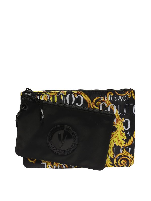 Versace Jeans Couture: clutches - Man pochette with inner zip and wrist strap