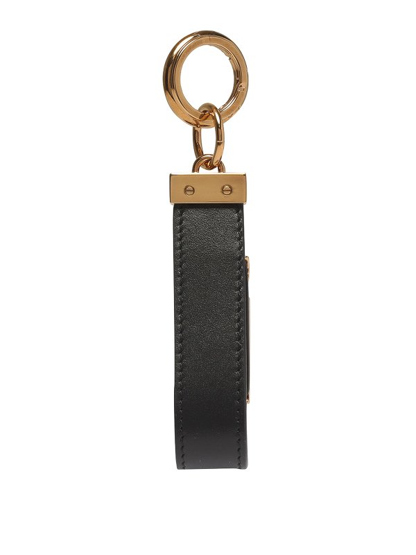 VERSACE: key holders online - Golden greca logo keyholder