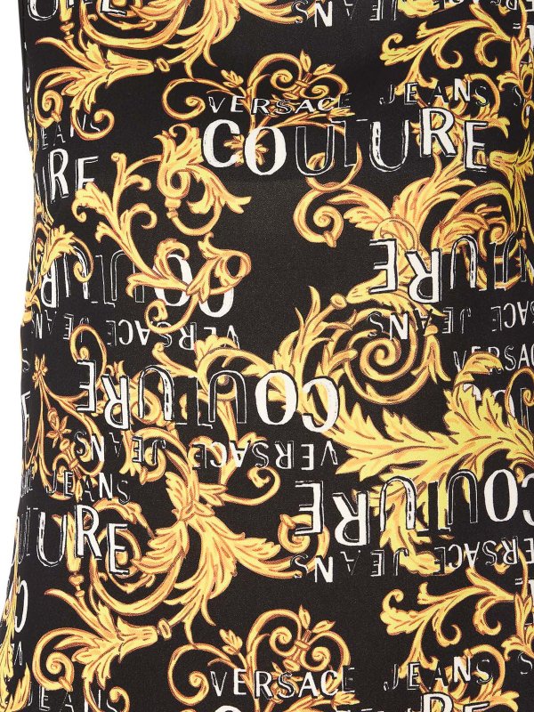 Mini dress with printed logo and straps shop online: Versace Jeans Couture