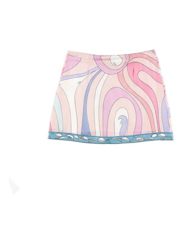 EMILIO PUCCI: mini skirts online - Abstract print viscose wrap skirt