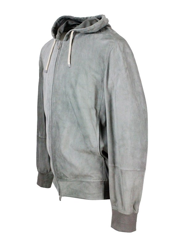 iKRIX BRUNELLO CUCINELLI: Lederjacken - Lederjacke - Grau