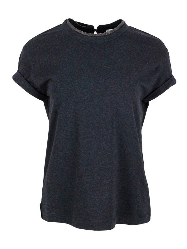 BRUNELLO CUCINELLI: t-shirts - Cotton pocket handkerchief Tee