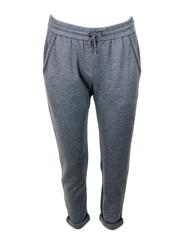 BRUNELLO CUCINELLI: Pantalons de survêtement  - Pantalons De Sport - Gris
