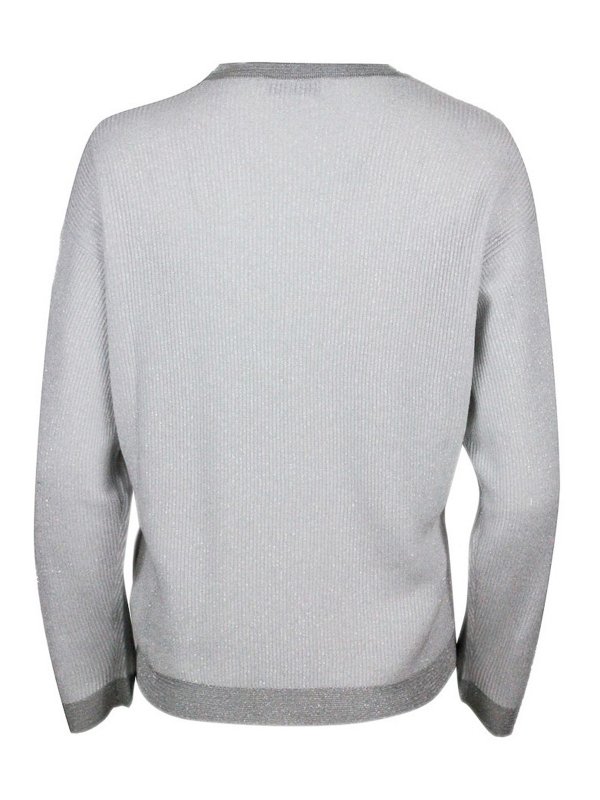 FABIANA FILIPPI: maglia collo a v online - Polsini a contrasto collo a V