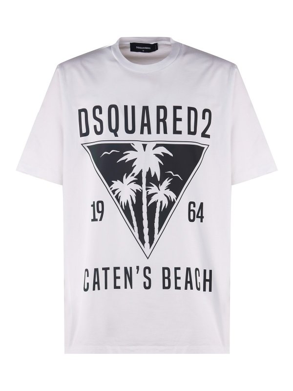 DSQUARED2: t-shirts - Cotton T-shirt with front logo