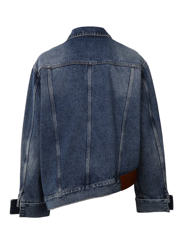 LOEWE: denim jacket online - Asymmetrical denim jacket