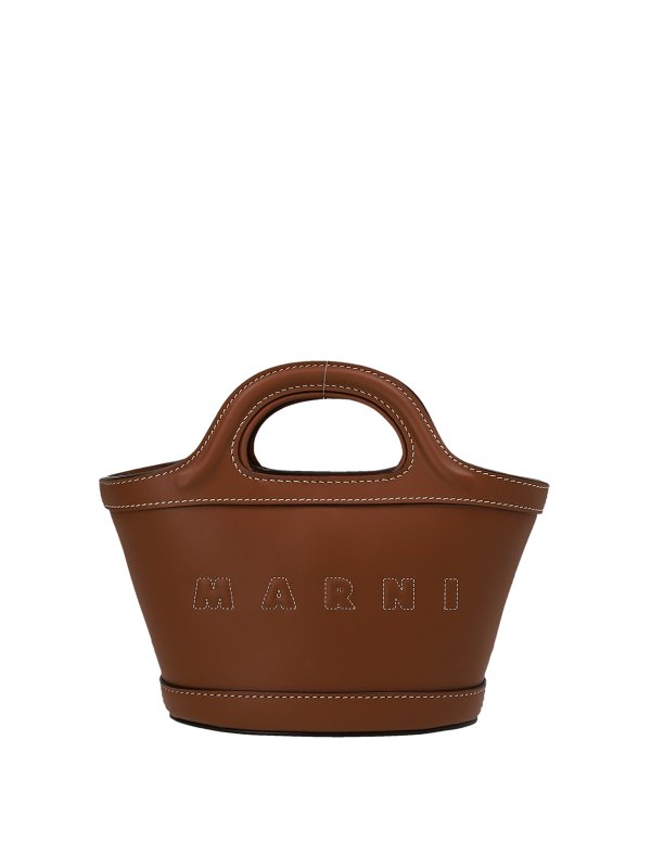 Marni: Handtaschen - Shopper - Braun