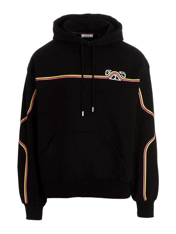GCDS: Sweatshirts & Sweaters - Waved logo hoodie