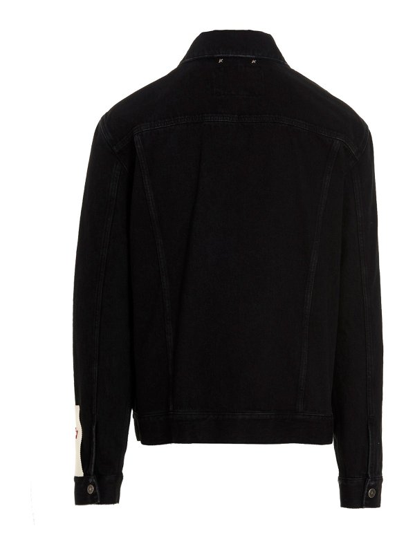 GOLDEN GOOSE: denim jacket online - Logo patch denim jacket