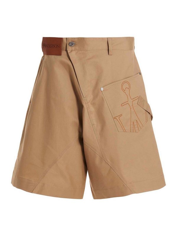 J.W. ANDERSON: Trousers Shorts - Twisted chino shorts