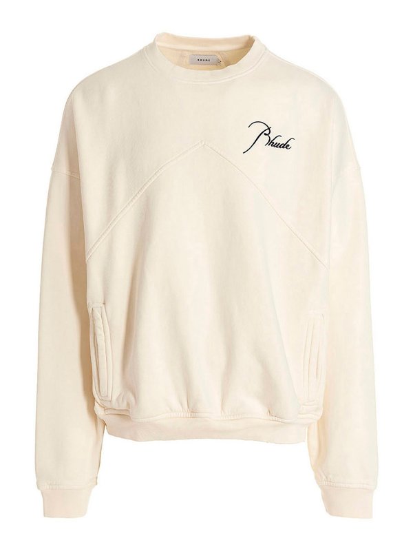 RHUDE: Sweatshirts und Pullover - Sweatshirt - Weiß