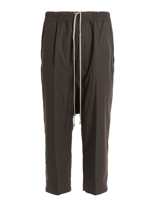 RICK OWENS: casual trousers - Drawstring cropped pants