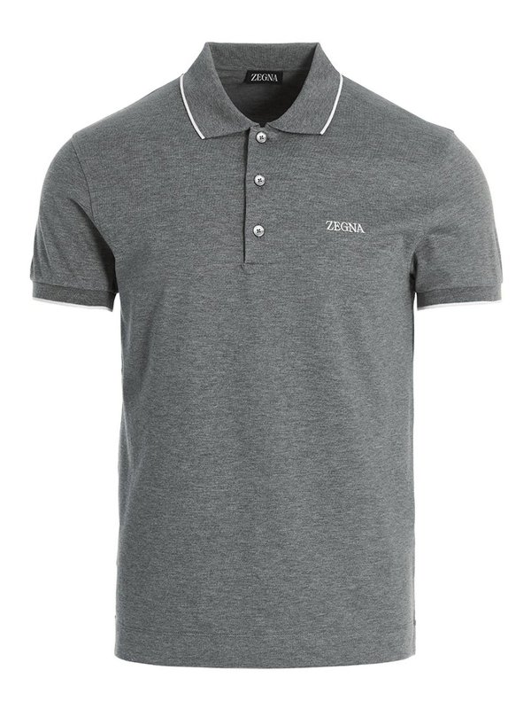 Z ZEGNA: polo shirts - Embroidered logo polo shirt