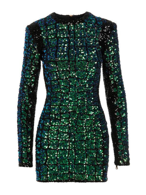 Balmain: cocktail dresses - Iridescent sequin dress