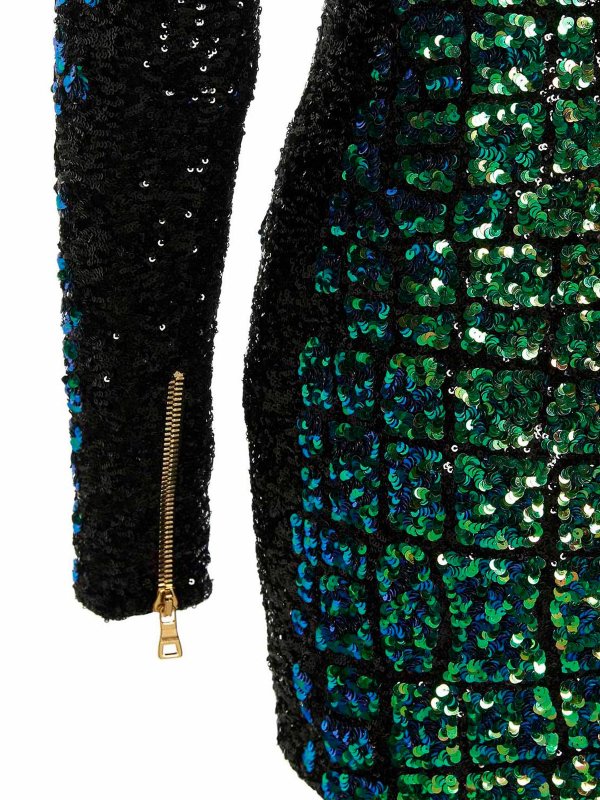 Iridescent sequin dress shop online: Balmain