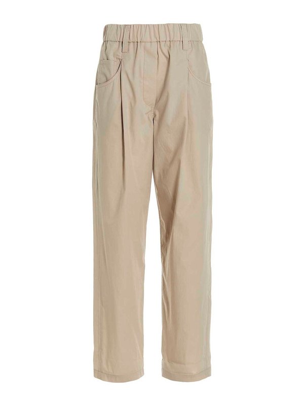 BRUNELLO CUCINELLI: カジュアルトラウザー - カジュアルパンツ - ベージュ