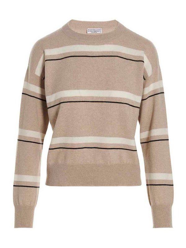 BRUNELLO CUCINELLI: クルーネック - クルーネック - ベージュ