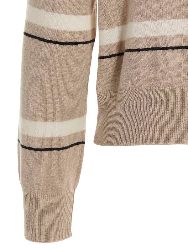 クルーネック - ベージュ shop online: BRUNELLO CUCINELLI