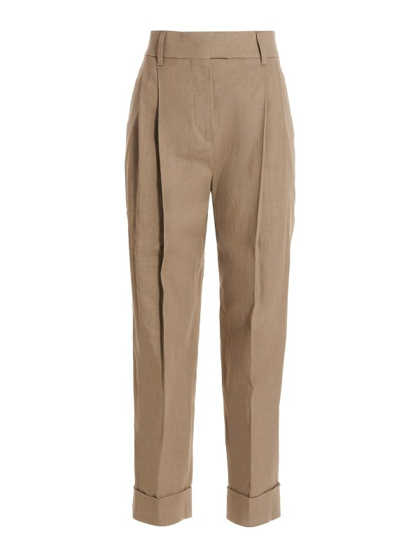 BRUNELLO CUCINELLI: casual trousers - Linen blend trousers