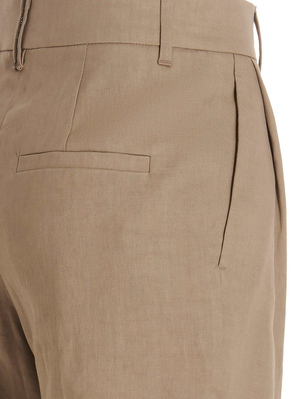 Linen blend trousers shop online: BRUNELLO CUCINELLI