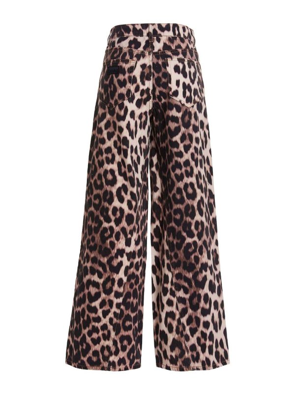 GANNI: flared jeans online - Animal print jeans