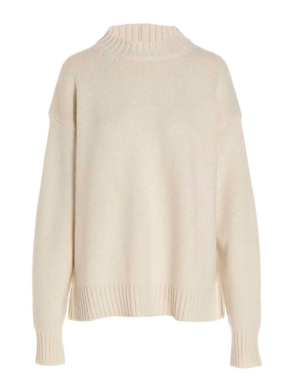 JIL SANDER: Suéteres con cuello pico - Suéter Cuello Redondo - Blanco