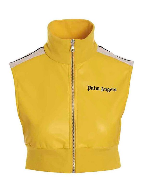 Palm Angels: Tops & Tank tops - Top leather effect track