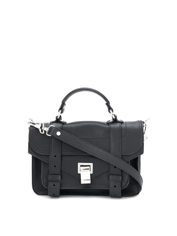 Proenza Schouler: totes bags - Leather flap front bag with metal tab closure