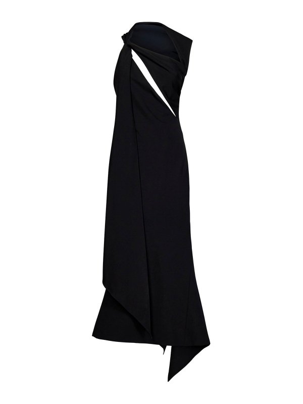 The Attico: maxi dresses - Metal logoed maxi dress