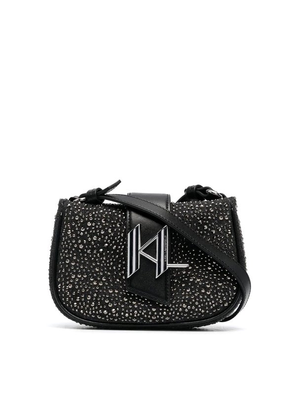 KARL LAGERFELD: shoulder bags - Denim rhinestone bag