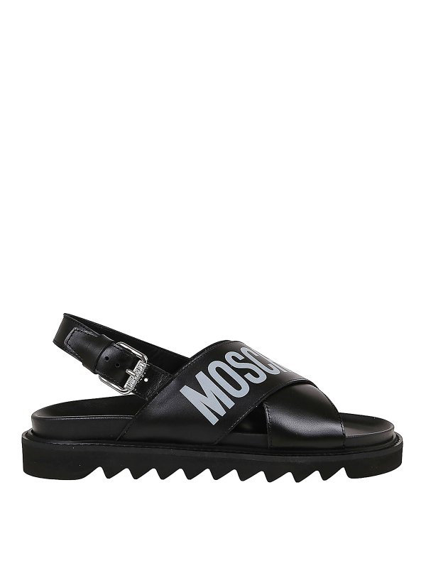 MOSCHINO: サンダル - サンダル - 黒