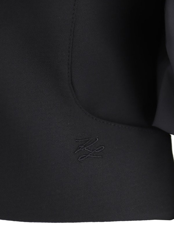 Black crop blazer shop online: KARL LAGERFELD