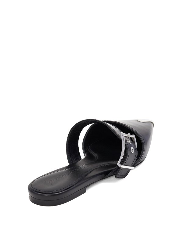 iKRIX ALEXANDER MCQUEEN: mules shoes - Buckle-detail leather mules