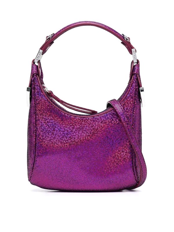 BY FAR: shoulder bags - Cosmo glitter detailed bag