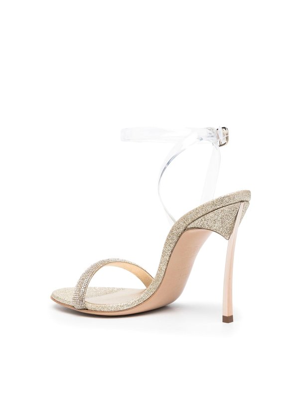 The Best Shops Casadei: sandals - Glittered leather sandals
